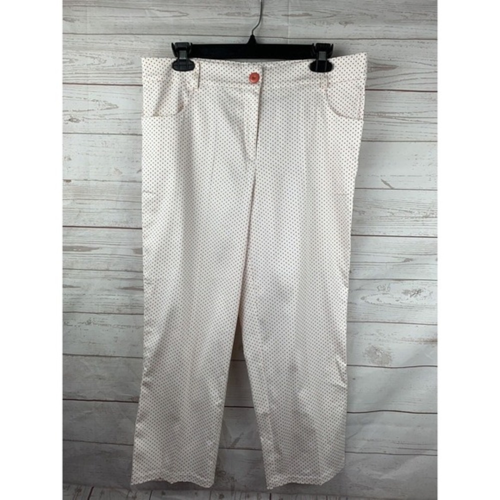 Rose Rose style 205-9176 Ladies sz 10‎ cropped polka dot pants with lace ankles